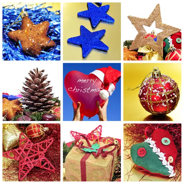 Weihnachtsartikel-Collage — Stockfoto