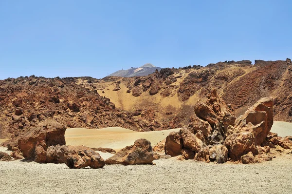Вулканический ландшафт в Национальном парке Тейде, Тенерифе, Канарский остров — стоковое фото