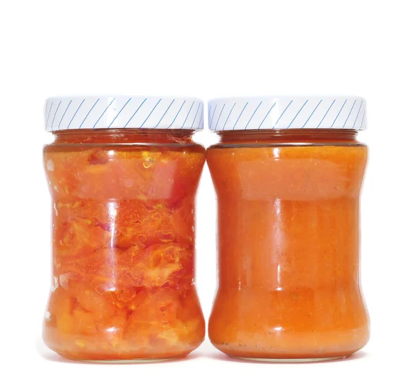 Canned tomatoes and sofrito — Stock Photo, Image