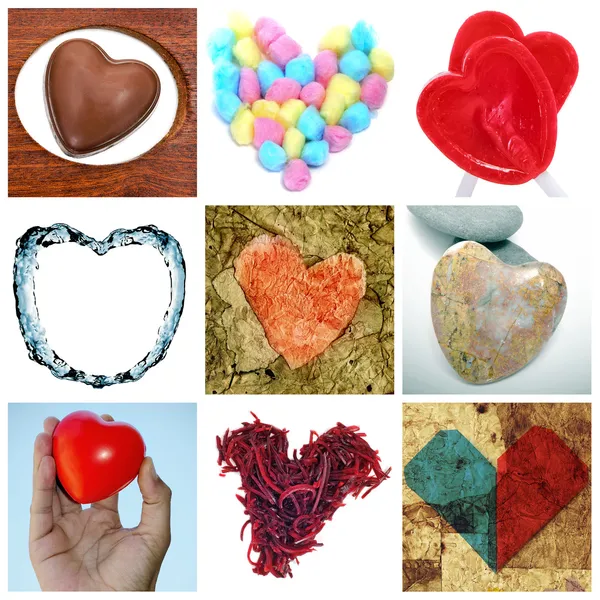 Collage corazones —  Fotos de Stock