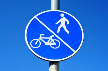 Bicycle and pedestrian lane sign clipart