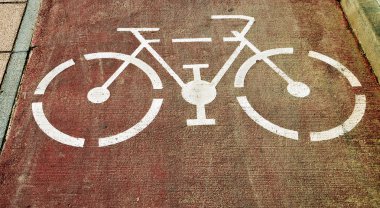 Bicycle-only lane clipart