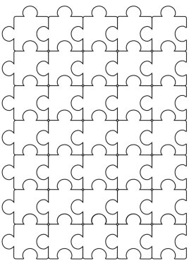 Puzzle black and white pattern vector template design. clipart