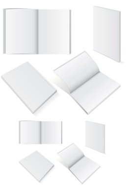 Illustration set of books with softcover. clipart