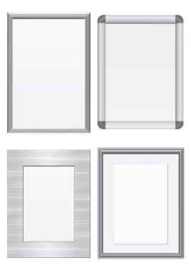 Vector illustration set of metal frames. clipart