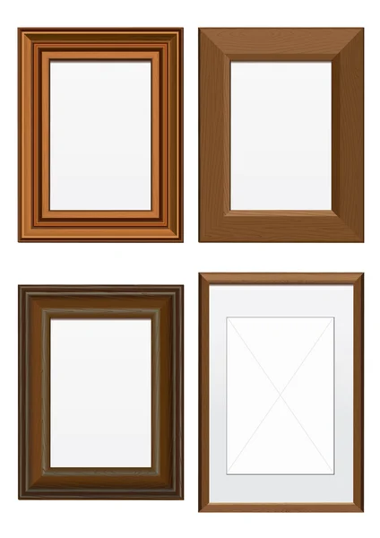 Vector illustratie set houten frames. — Stockvector