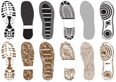 Vector illustration set of footprints. clipart