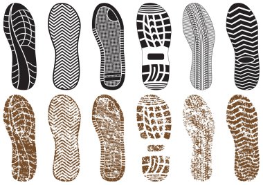 Vector illustration set of footprints. clipart