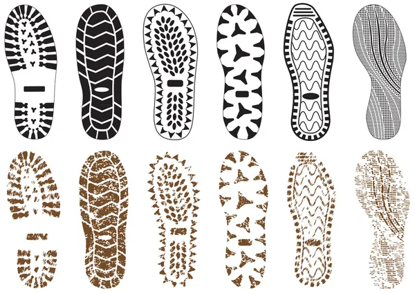 Vector illustration set of footprints. — Stock Vector