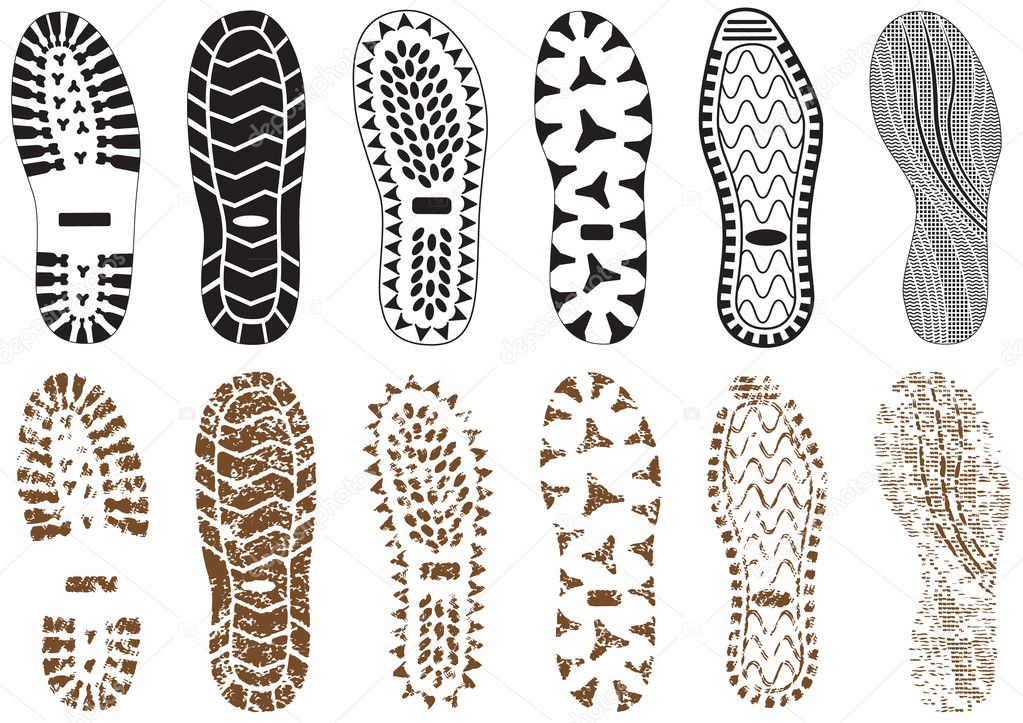 Vector illustration set of footprints.