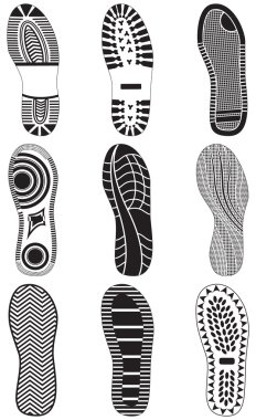 Vector illustration set of footprints. clipart