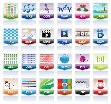 Document icons set clipart