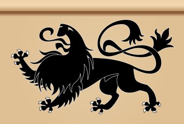 Heraldic lion clipart