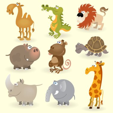 Wild animals set (Animals of Africa) clipart