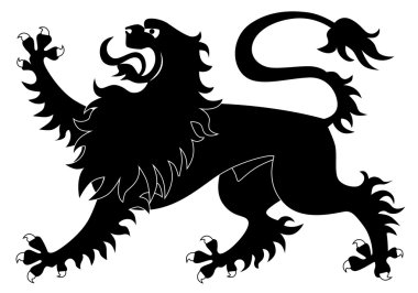 Silhouette of heraldic lion #2 clipart