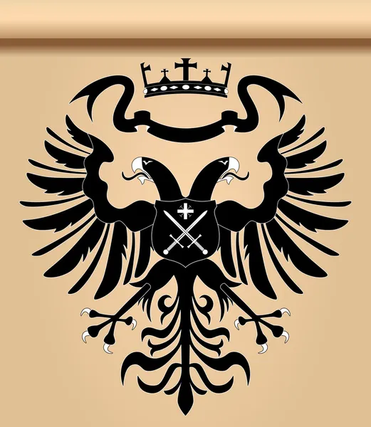 Dubbelkoppige heraldische adelaar — Stockvector