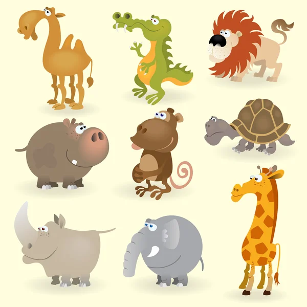 Wild animals set (Animals of Africa) — Stock Vector