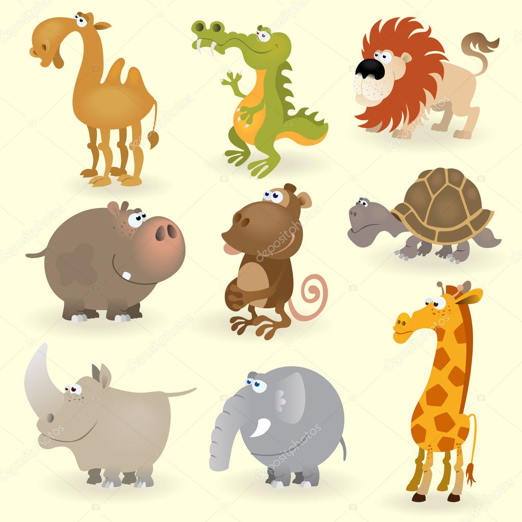 Wild animals set (Animals of Africa) Stock Vector Image by ©Genestro  #5775315
