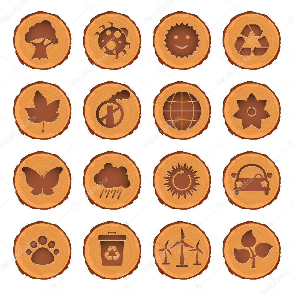 Eco and environment icons set