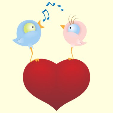 Two loving birds clipart