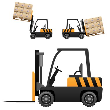 Forklift loader clipart