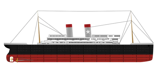 stock vector Passenger steam ship