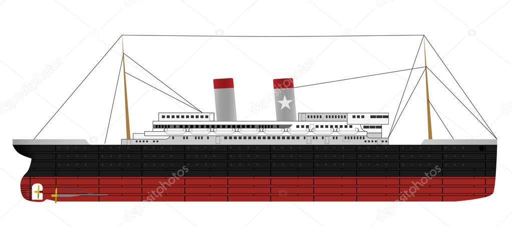 Passenger steam ship