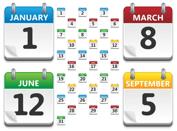 Ícones de calendário —  Vetores de Stock
