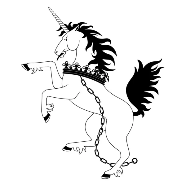 Heraldic unicorn — Stock Vector