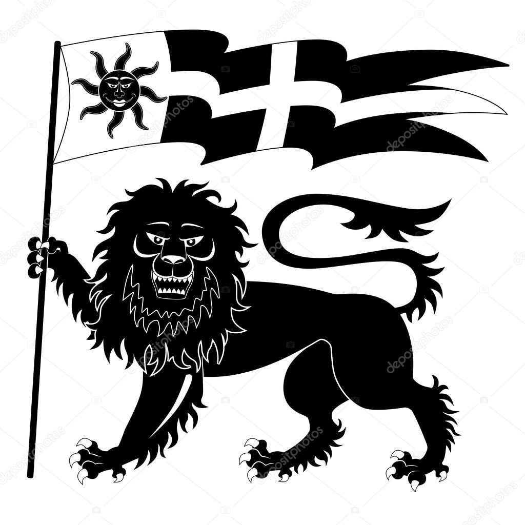 Heraldic lion with banner Stock Vector Image by ©Genestro #6642880