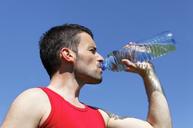 Man drinking water clipart