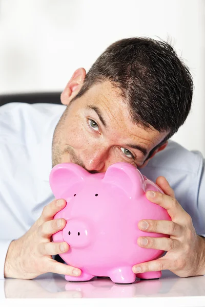 Kiss piggy bank — Stock Photo, Image