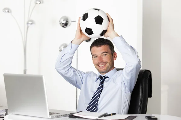 Voetballer-zakenman — Stockfoto