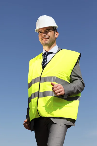 Businessman with hardhat — Stock Photo, Image