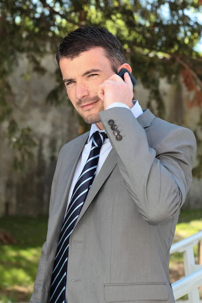 On the phone outdoor — Stock Photo, Image