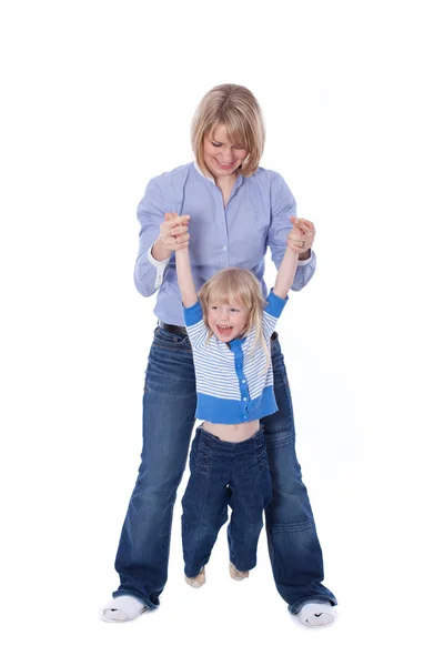 Happy mom and child play — Stock Photo, Image