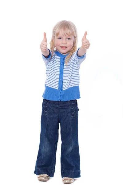 Criança adorável mostrar sinal ok — Fotografia de Stock