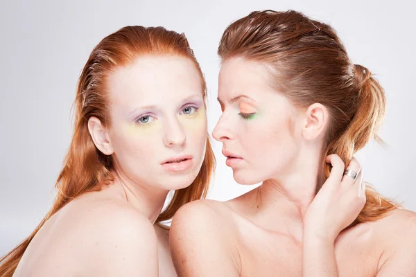 Two red-haired beautiful woman — Stock Photo, Image
