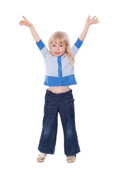 Cute child with hands up — Stock Photo, Image