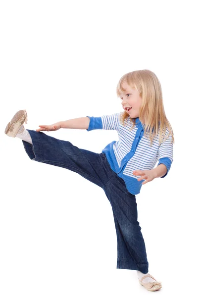 Nettes kleines Mädchen Stretching — Stockfoto