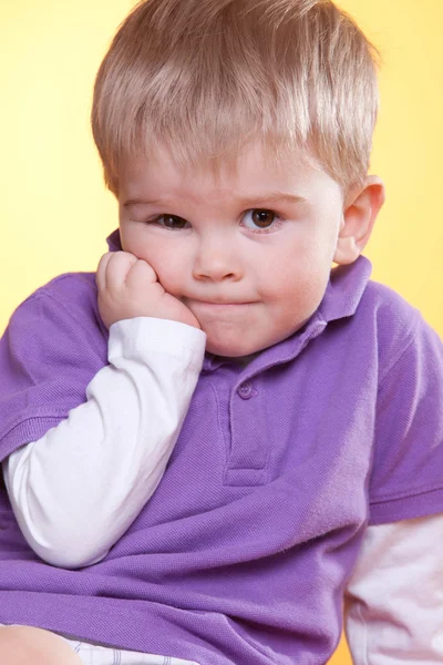 Thoughtful little kid deciding — Stock Photo, Image