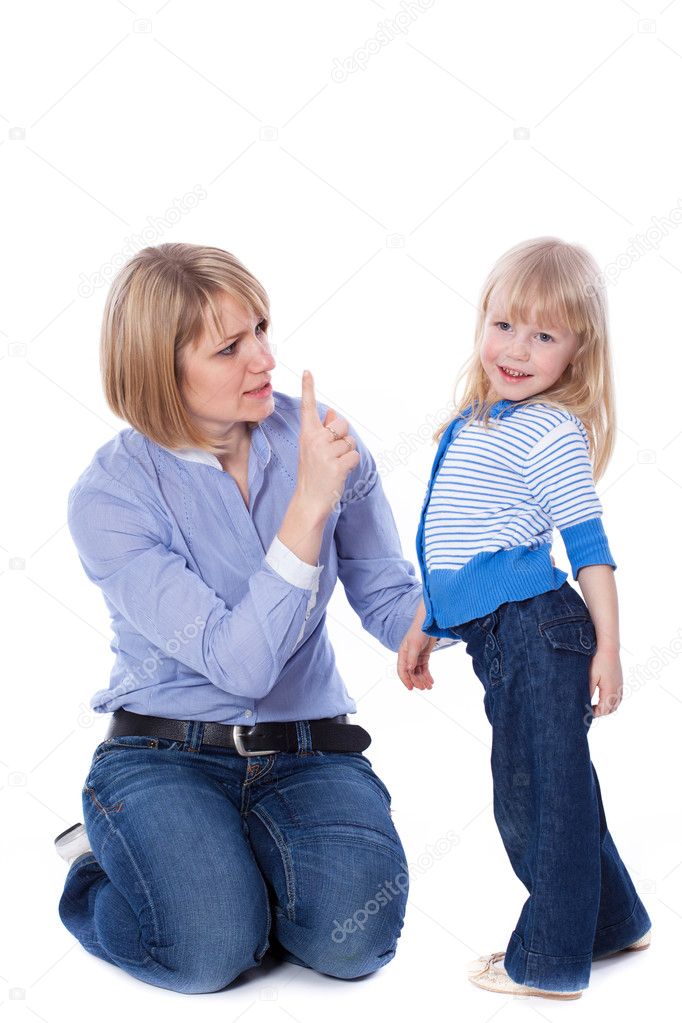 Mother teaching child