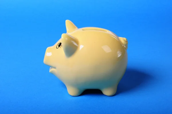 Piggybank on the blue background — Stock Photo, Image