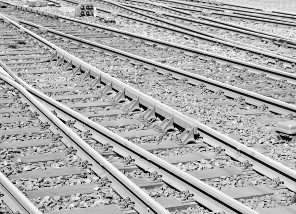 Railway railroad tracks — Stock Photo, Image