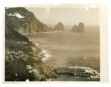 Old photo of Capri, Naples, Italy clipart