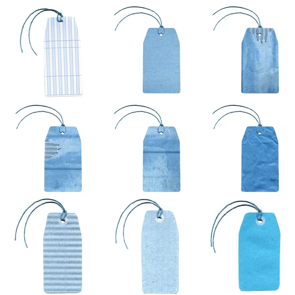 Blue Tags over white — Stock Photo, Image