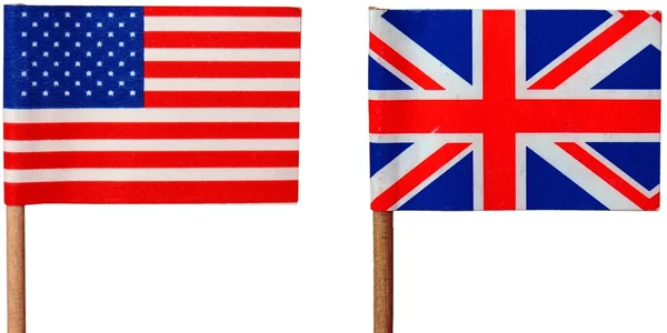 Прапор Великої Британії та США — стокове фото