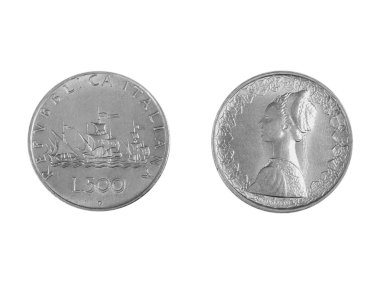 Italian 500 lire coin clipart