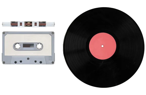 stock image Tape cassette and record