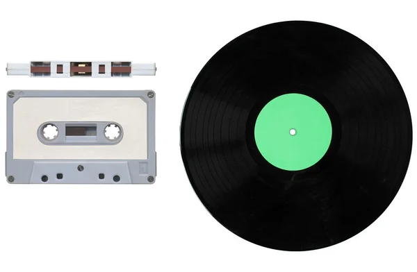 stock image Tape cassette and record